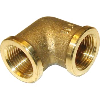 3/4" x 1/2" Vinkel 90° muffe/muffe Messing Afzinkningsfri