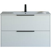 101 cm  Mido+ Classic møbelsæt med Amber vask, stribet, hvid mat