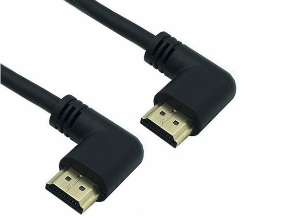 HDMI 2.0 kabel - 2 x A 90° venstrevinklet han, Sort (1m)