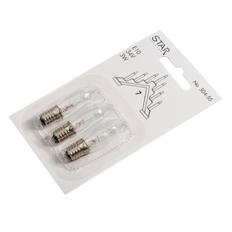 Reservepære 34V 3W lang model 3stk.