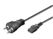 Strømkabel - DK jord han til C13 apparatstik, Sort (2m)