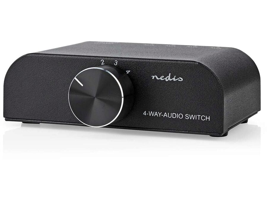 Audio omskifter - 4 ind til 1 ud (tovejs)