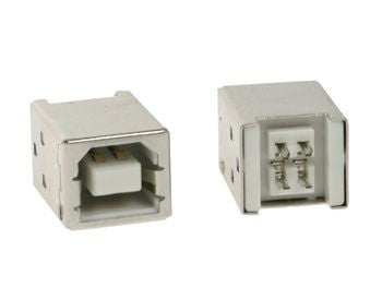 USB 2.0 Type B hunstik - 180°, printmontage