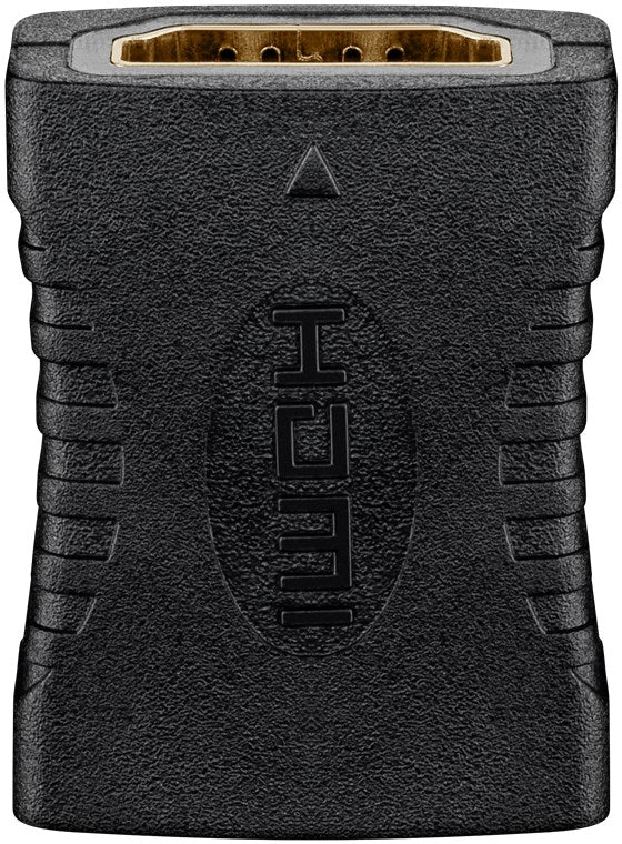 HDMI mellemled - 2 x HDMI A hun, forgyldt, Sort