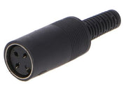 DIN forlænger - 3pol hun multistik 180°, Plasthus (IP40)