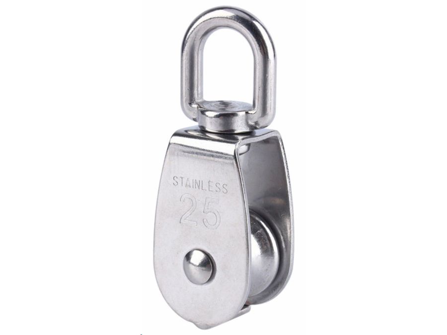 Taljeblok m. 1 hjul - M25, rustfri stål