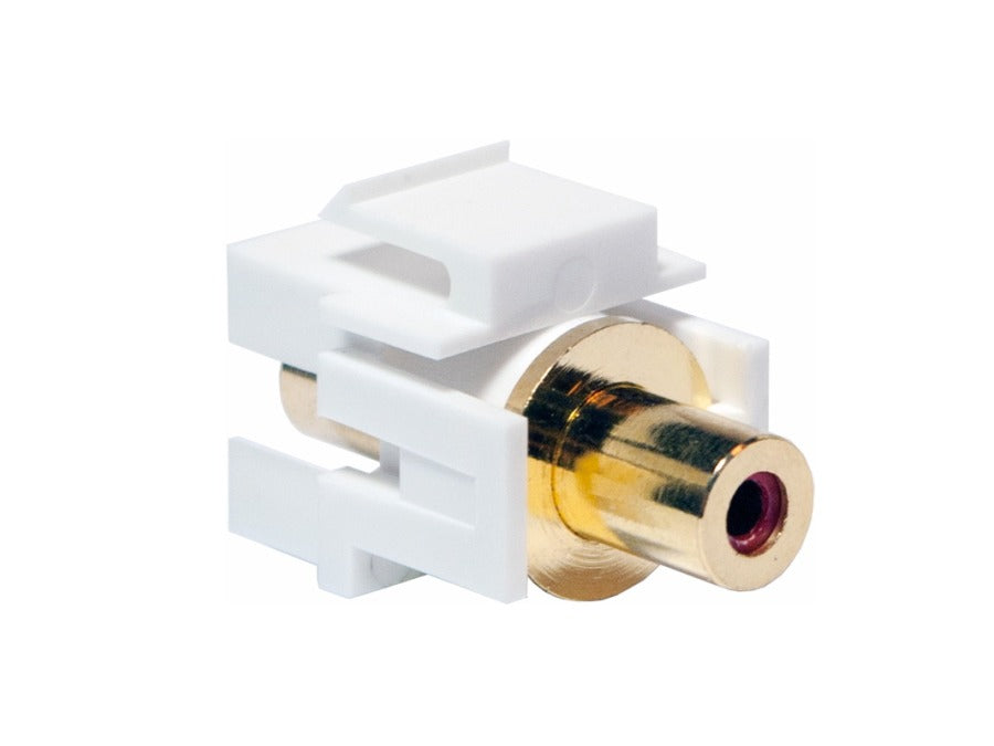 Keystone RCA stik (Rød) - 2 x RCA hun, Hvid