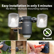 GP safeguard projektør m/sensor/solcelle 260lm