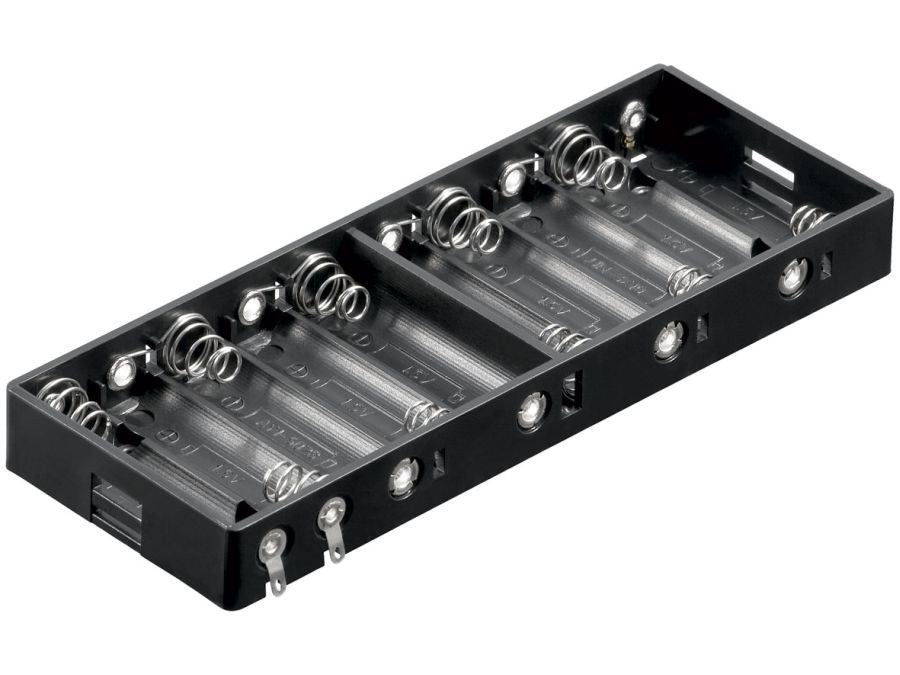 Batteriholder til 10xAA bat. (m. loddeflige)