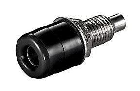 Bananbøsning - 4mm, Sort (25mm loddetype)