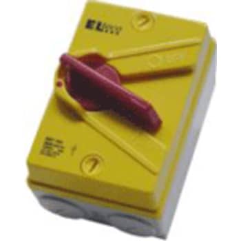 Sikkerhedsafbryder 63a  3p+n gul/rød ip56