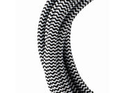 Stofledning - 3x0,75mm², SORT/HVID sildeben (3m)