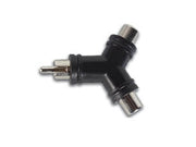 RCA(phono) han til 2 x RCA(phono) hun - Nikkel