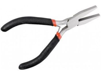 Sort fladtang - 125mm, flad, m. glat gribeflade