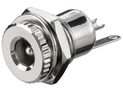 DC fatning - 5,5 x 2,1mm, til kabinet, loddeflige