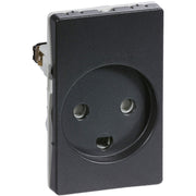 Fuga Stikkontakt 1½modul 2-pol med jord koksgrå