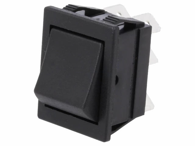 Vippekontakt - 2P ON-ON, 16A/250V, 6,3mm spadeterm. Sort