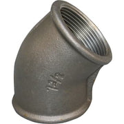 1.1/2" Sort vinkel 45° muffe/muffe