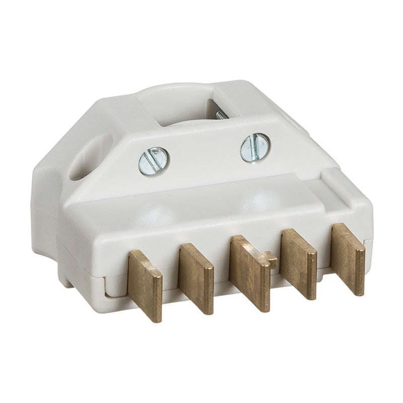 Dansk flerpolet stikprop 3P+N+J vinkel lysegrå