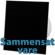 dRim ventilator m. kugleleje og hygrostat sort front