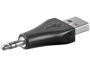 USB ladeadapter - A han til stereo JACK han (3,5mm)