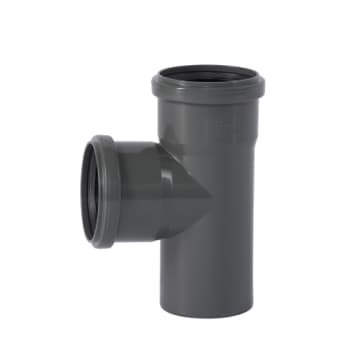 75 mm x 87° Grenrør afløb PP grå