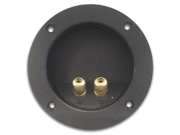 Højttaler skrueterminal - 2 x skrue, Guld, Rund