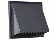 Vægrist med hætte - 170x170mm, Ø125mm, Koksgrå