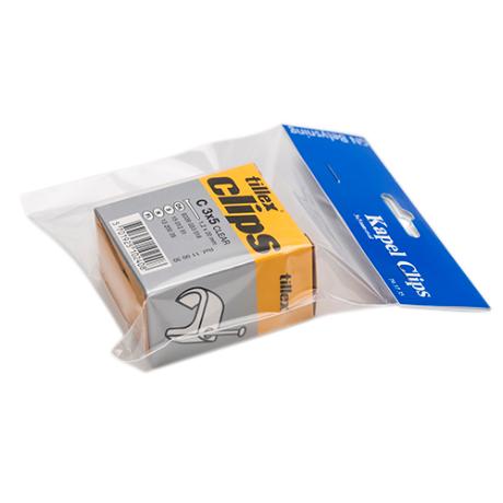 Kabelclips 3x5 natur 100 stk flad ledning GN-pak