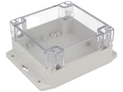 Plastkabinet m. flanger - Klart låg, IP65 (120x120x60mm)