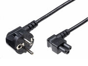 Strømkabel - CEE7/7 90° han > C5 90° hun, Sort (3m)