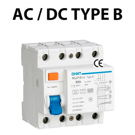 HPFI TYPE B AC/DC, 63A, 30MA, 3P+N, 10KA