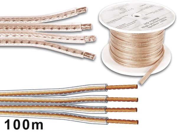 Højttalerledning - 4x1,5mm², Transparent (metervare)