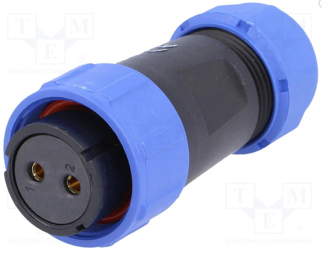 Rundstik, SP21 - 2P hun, indv. gevind, Ø7-12mm kabel (IP68)