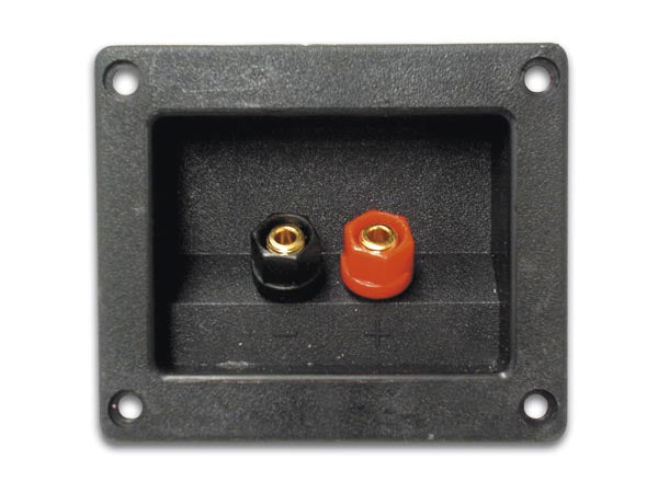 Højttaler skrueterminal - 2 x skrue, Guld, Rektangulær