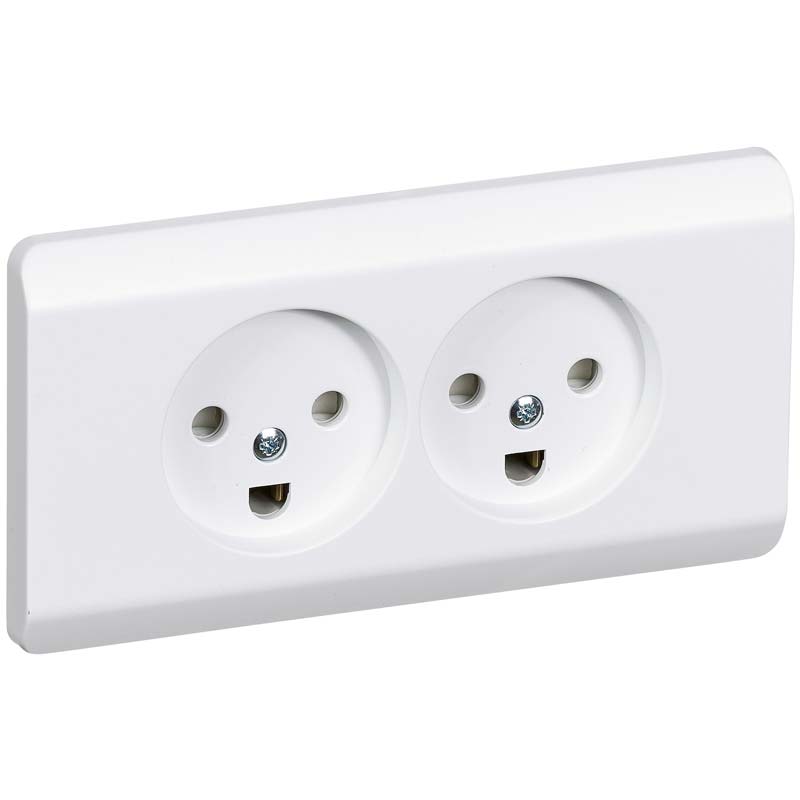 Opus 66 stikkontakt planforsænket dobbelt hvid