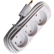 Stikdåse børnesikret 3-vejs 2,5m hvid