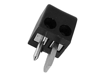 Højttalerstik - 2pol DIN m. skruterm. Firkantet, Sort