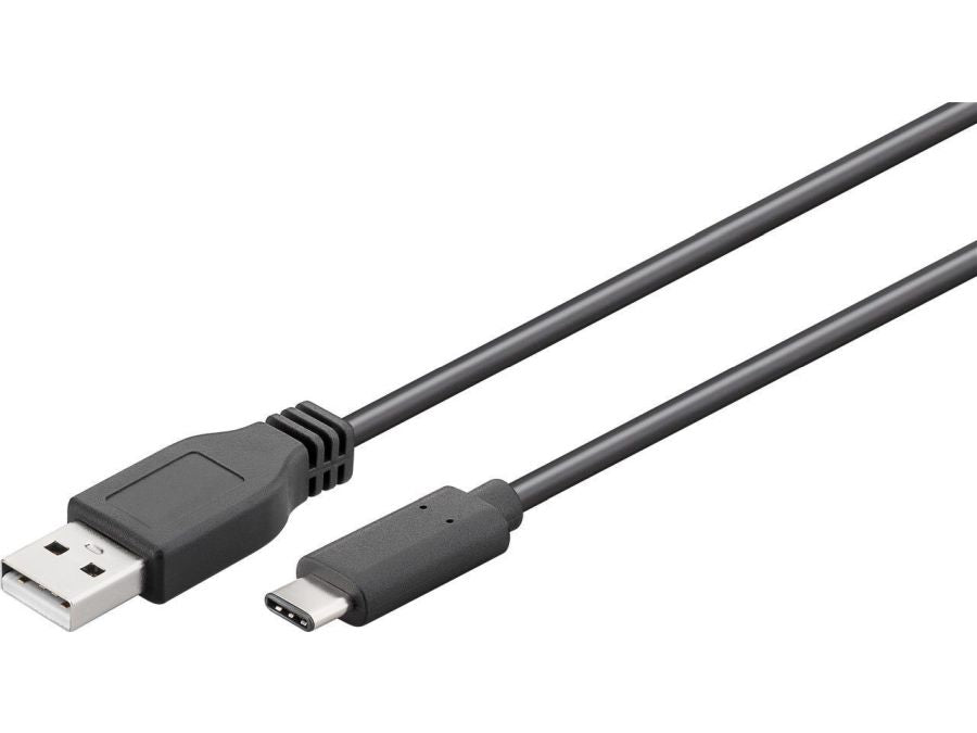 USB 3.1 SuperSpeed kabel - A han til C han (3A), Sort (1m)