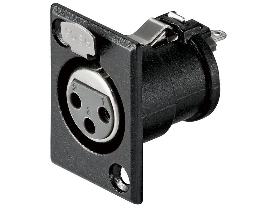 XLR bøsning - 3P hun, Sort