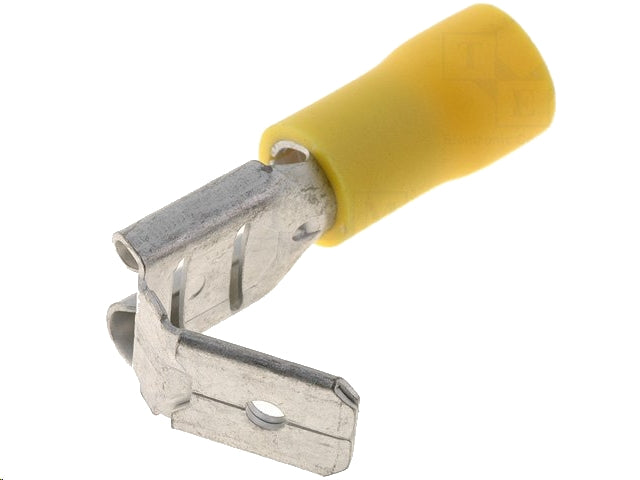 Gul kabelsko - Han/hun forgrener 6,4mm (10 stk.)