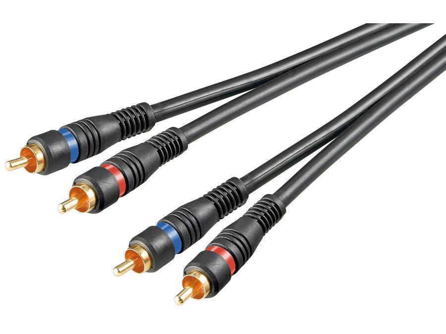 Phonokabel - 2 x RCA han til 2 x RCA han, OFC (3m)