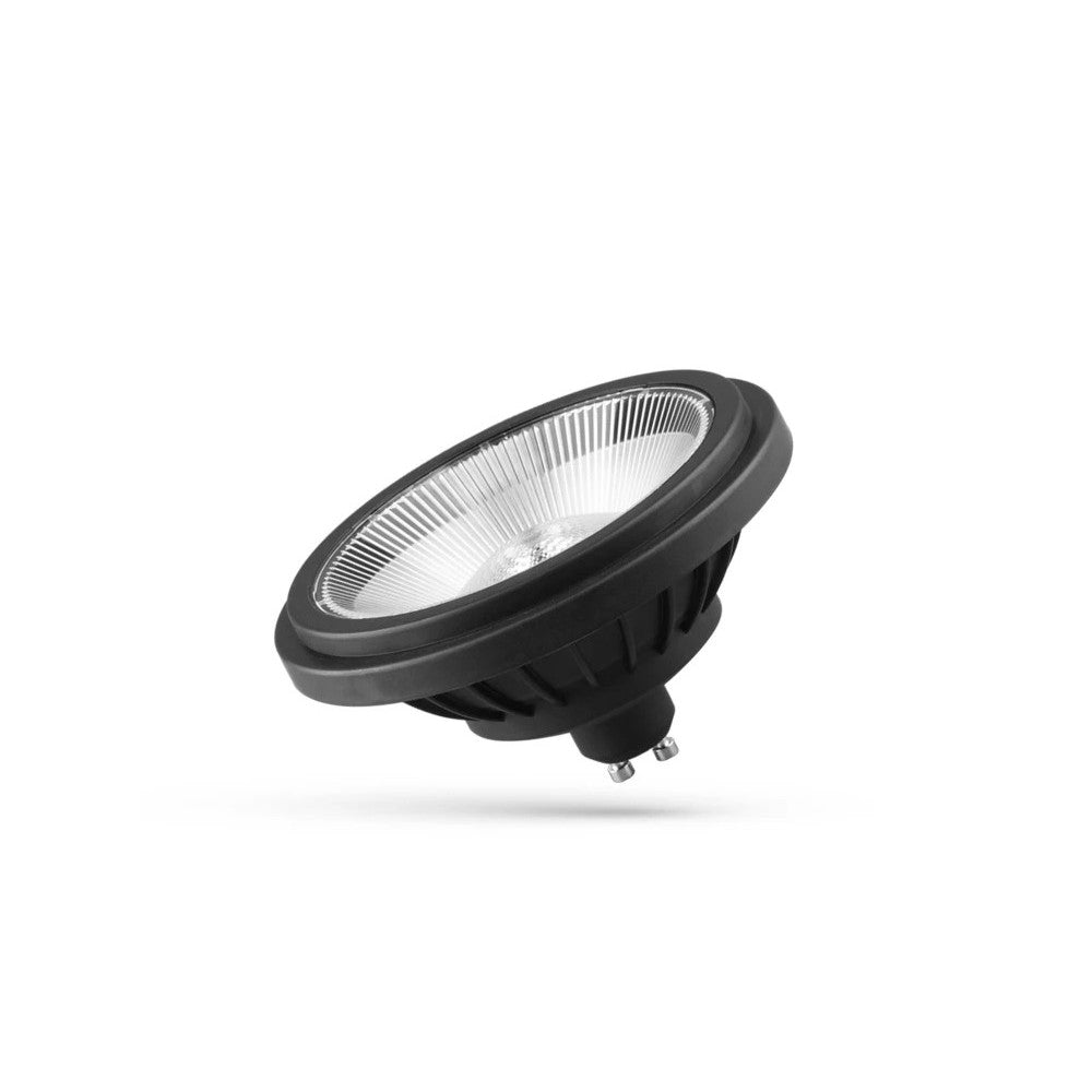 AR111 GU10 14W LED-pære, Varm Hvid 230V, Sort Finish, 40° spredning, RA80, Spectrum Teknologi