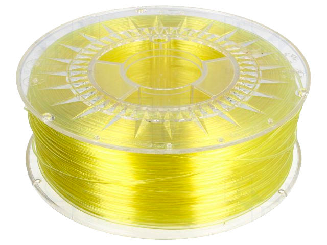 PETG filament - Ø1,75mm, Lys gul transparent, 1kg