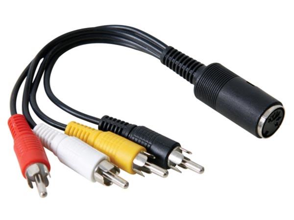 Audiokabel - 5 pol DIN hun til 4 x RCA(phono) han (30m)