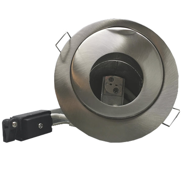 Downlight 12V GU4 max 50W Børstet 90° kipbar + 360° rotering