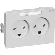 LK Clic line  stikkontakt dobbelt EDB m j hvid