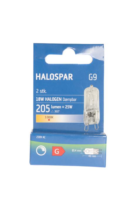 HALOSPAR G9 230V 18W klar 2 stk