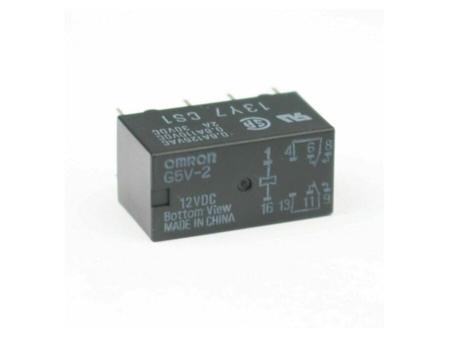 Miniature relæ - 12VDC / 0,5A, 2 x skifte, DPDT (DIL16)