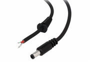 DC kabel - 5,5x2,5mm DC han til løs ende, 1mm² Sort (1,5m)